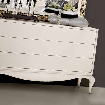 Contemporary White Lacquered Three Drawer Chest