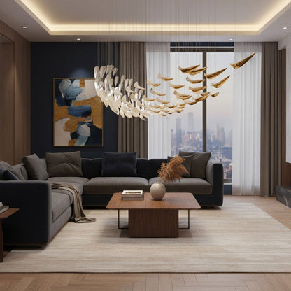 White Feather Art Deco Customize Chandelier