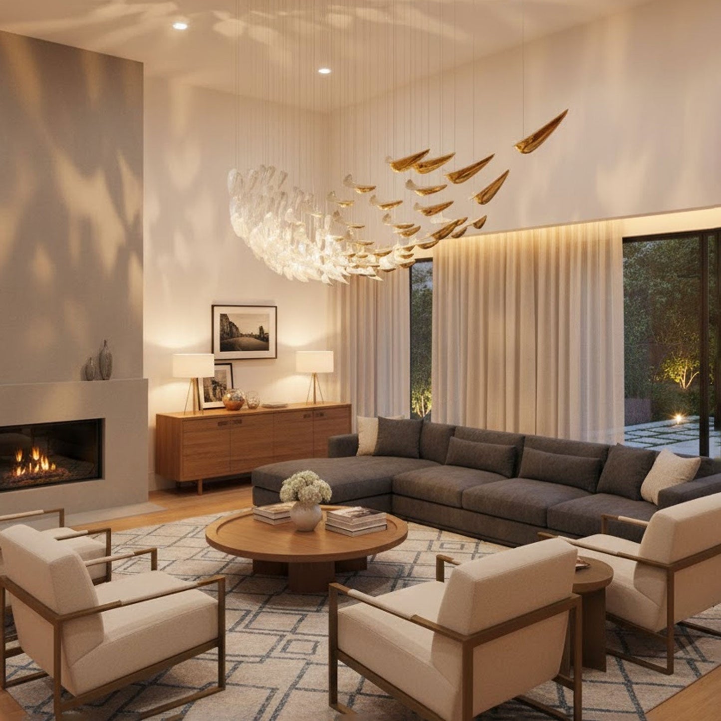 White Feather Art Deco Customize Chandelier