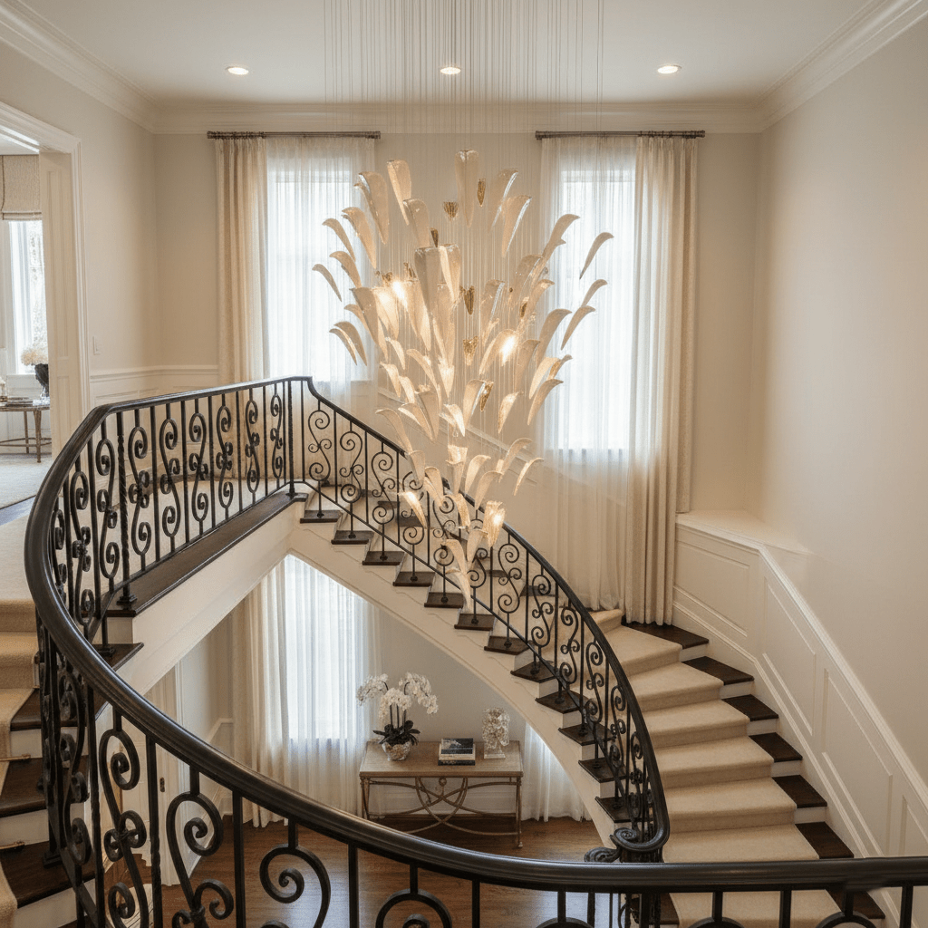 White Feather Art Deco Customize Chandelier