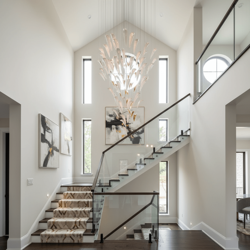 White Feather Art Deco Customize Chandelier