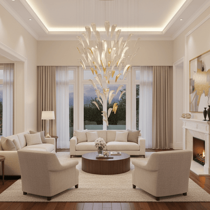 White Feather Art Deco Customize Chandelier