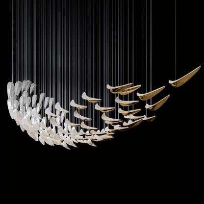 White Feather Art Deco Customize Chandelier