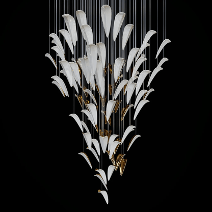 White Feather Art Deco Customize Chandelier