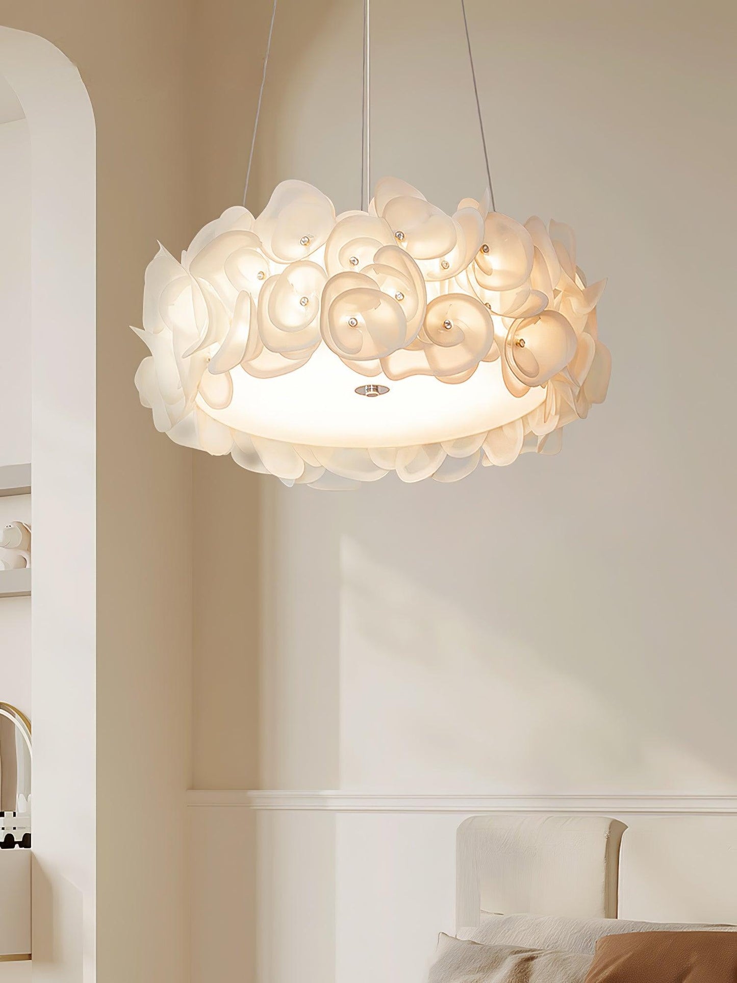 White Hydrangea Houselight Pendant Lamp