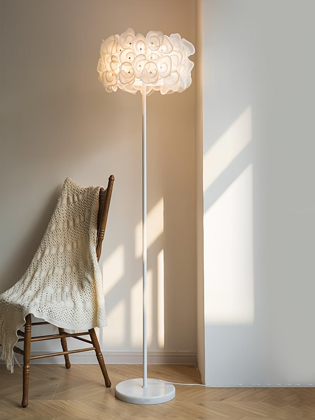 White Hydrangea Accent Lamp Floor Lamp