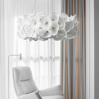 White Hydrangea Houselight Pendant Lamp