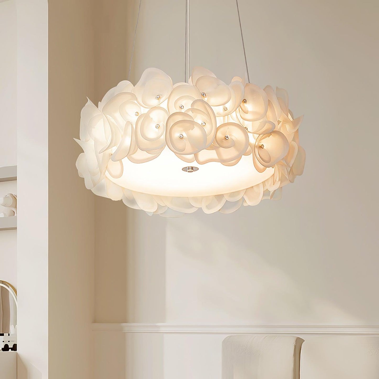 White Hydrangea Houselight Pendant Lamp