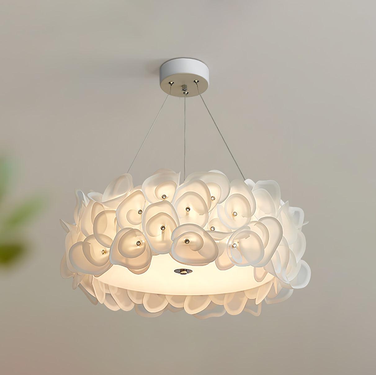 White Hydrangea Houselight Pendant Lamp