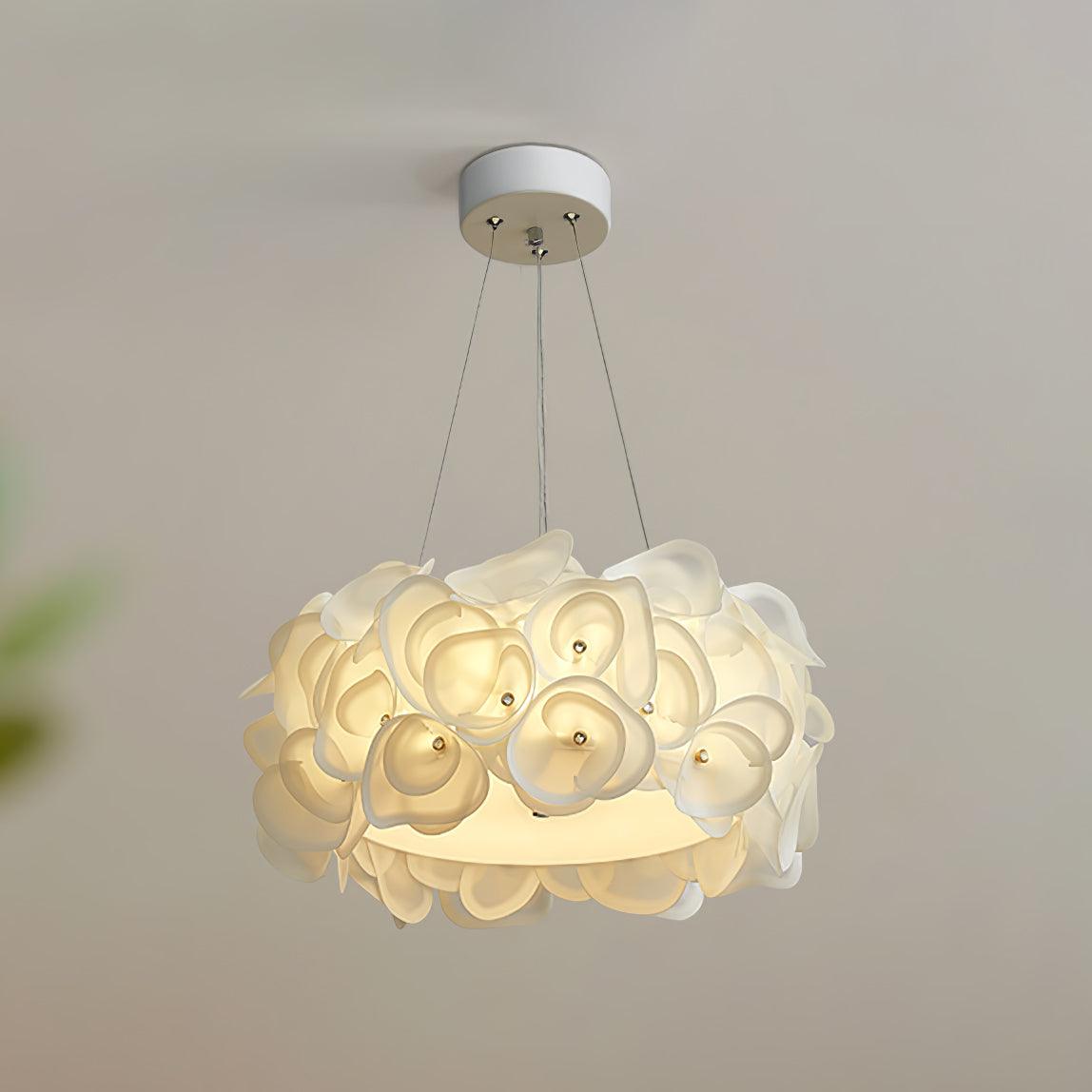 White Hydrangea Houselight Pendant Lamp