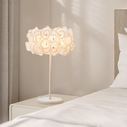 White Hydrangea Portable lamp Table Lamp