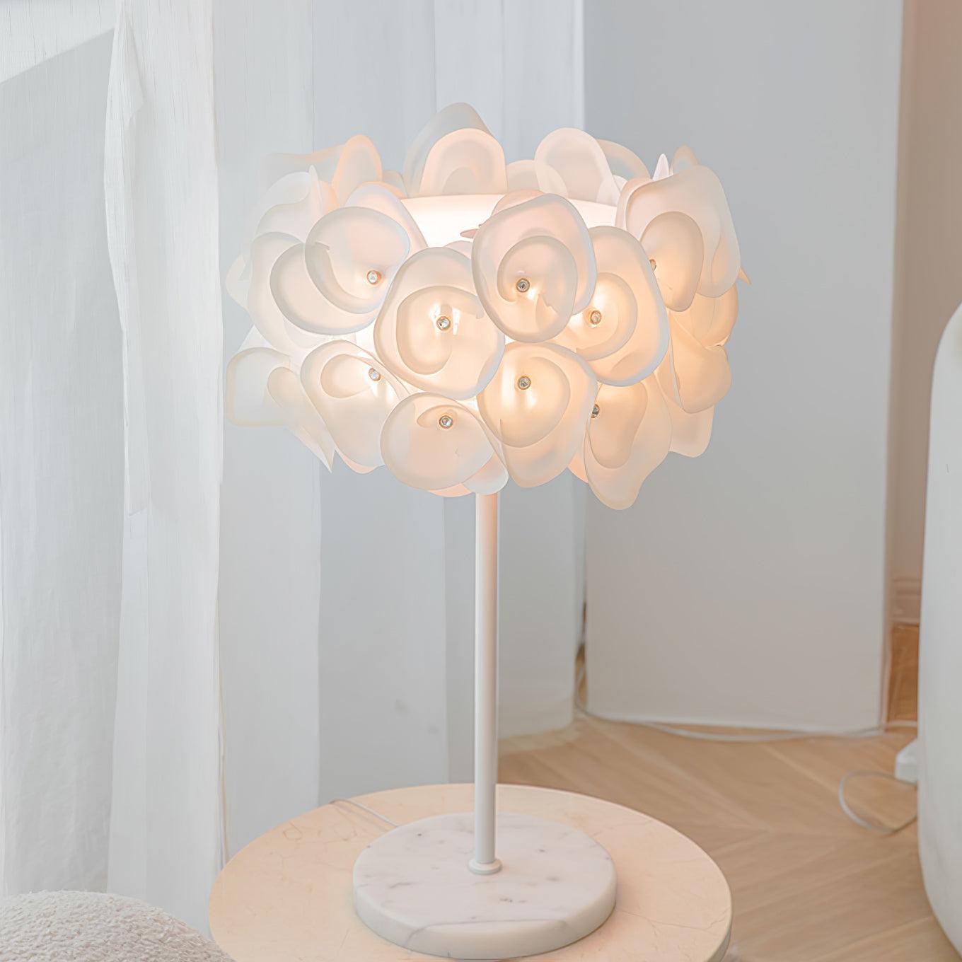 White Hydrangea Portable lamp Table Lamp