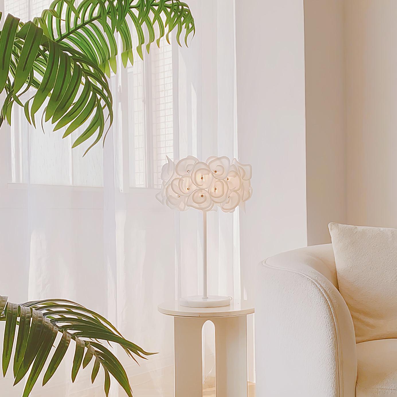 White Hydrangea Portable lamp Table Lamp