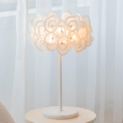 White Hydrangea Portable lamp Table Lamp