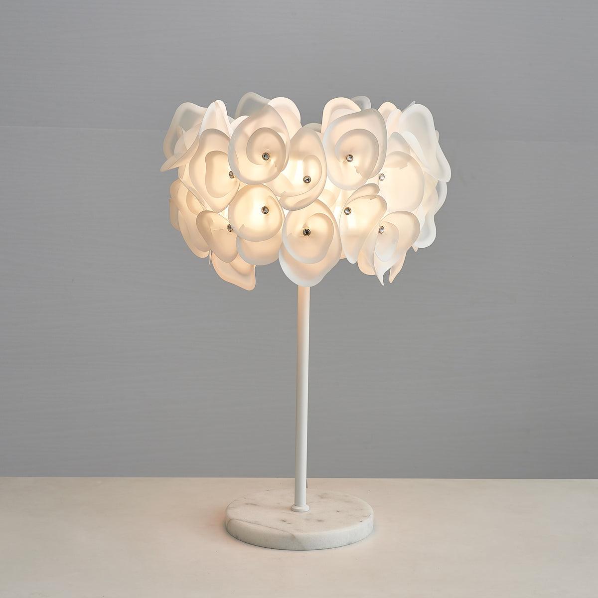 White Hydrangea Portable lamp Table Lamp