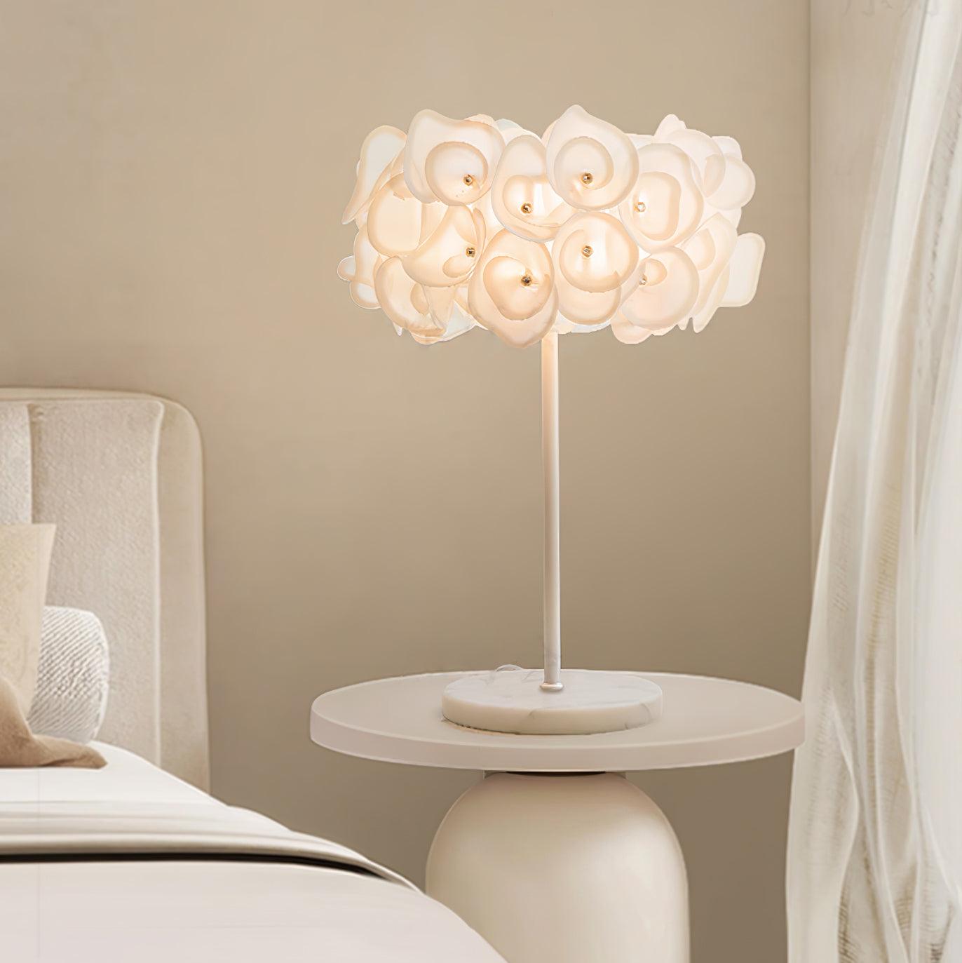 White Hydrangea Portable lamp Table Lamp