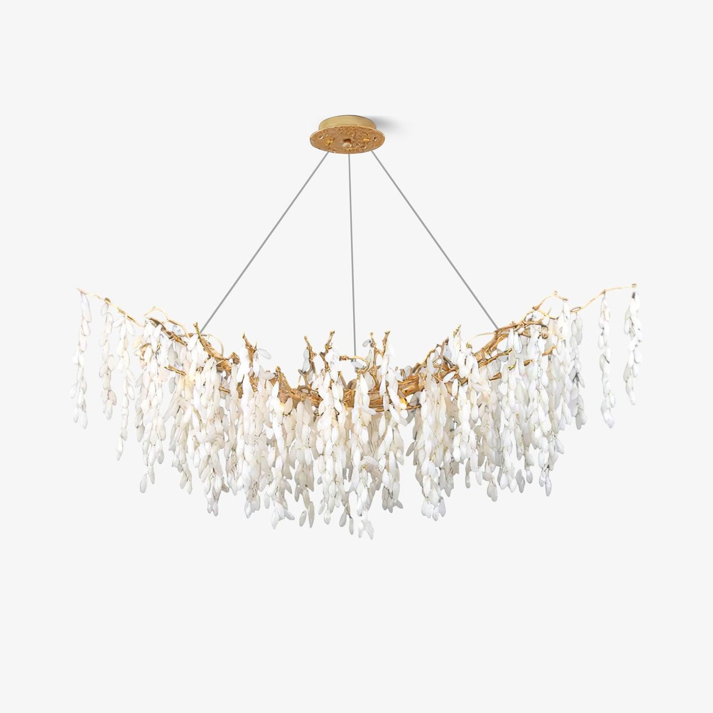 White Jade Branch Brass Electrolier Chandelier