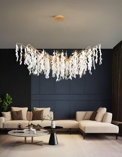 White Jade Branch Brass Electrolier Chandelier