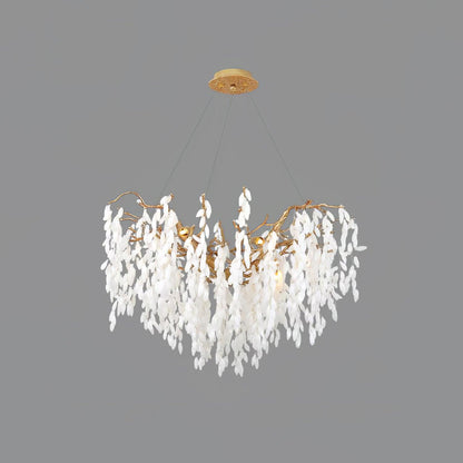 White Jade Branch Brass Electrolier Chandelier