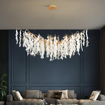 White Jade Branch Brass Electrolier Chandelier