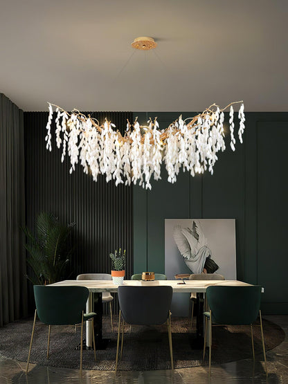 White Jade Branch Brass Electrolier Chandelier