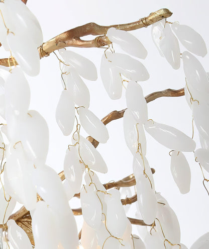 White Jade Branch Brass Electrolier Chandelier