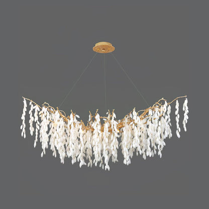 White Jade Branch Brass Electrolier Chandelier