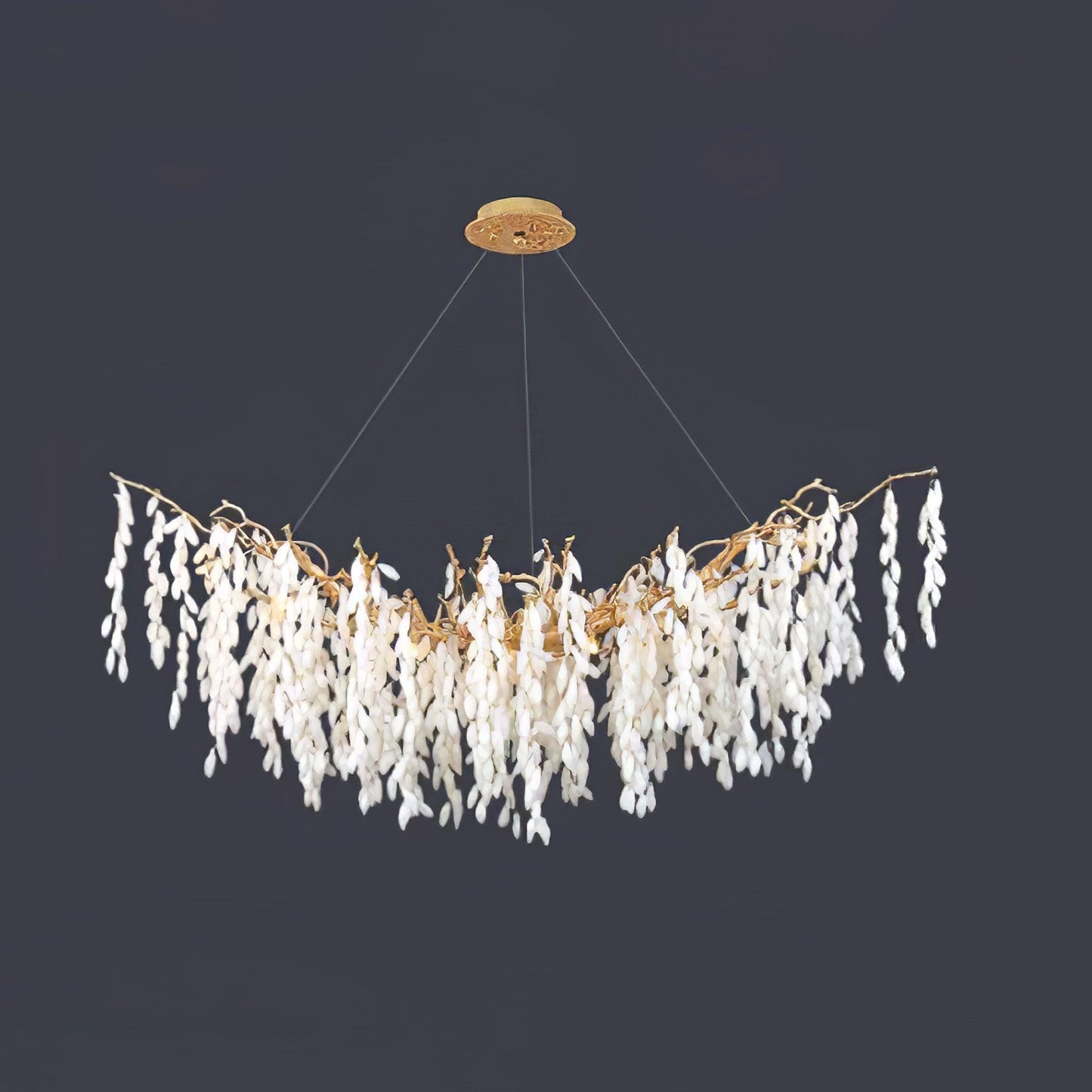 White Jade Branch Brass Electrolier Chandelier