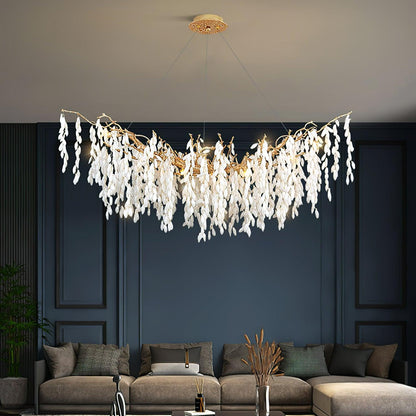 White Jade Branch Brass Electrolier Chandelier