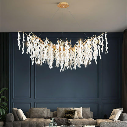 White Jade Branch Brass Electrolier Chandelier