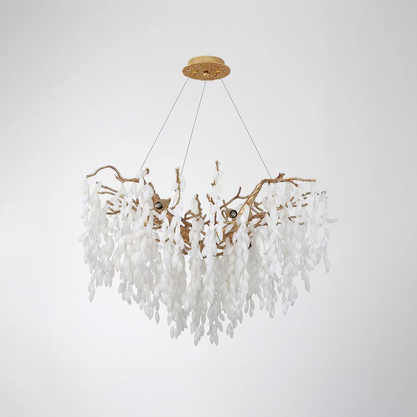 White Jade Branch Brass Electrolier Chandelier