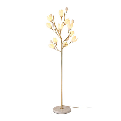 Porcelain Magnolia Torchiere Lamp Floor Lamp