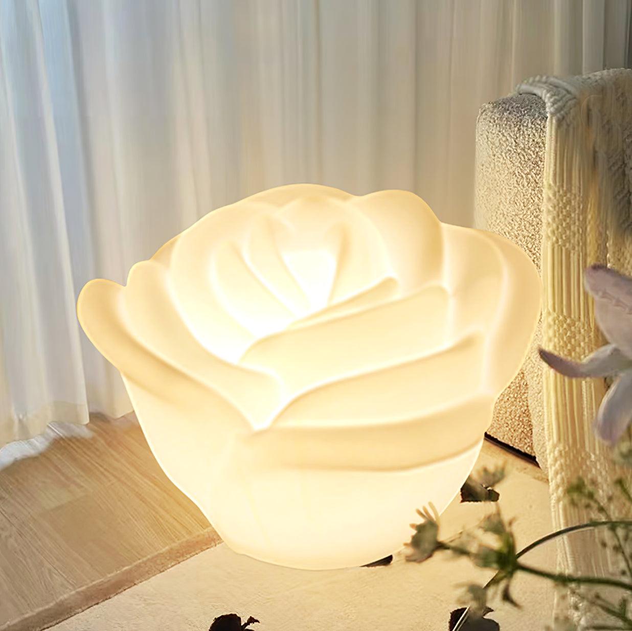 White Rose Shaped LED Desk lamp Table Lamp