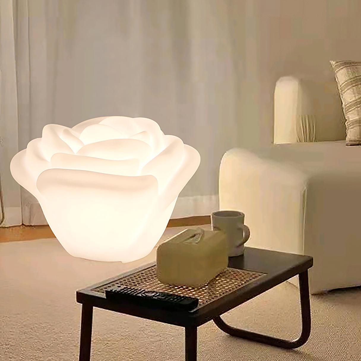 White Rose Shaped LED Desk lamp Table Lamp