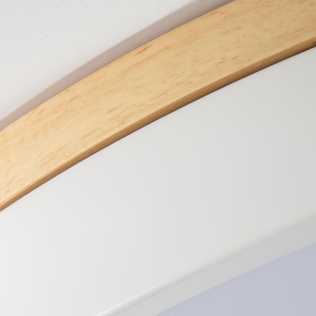 White Round Wooden Flush mount light Ceiling Lamp