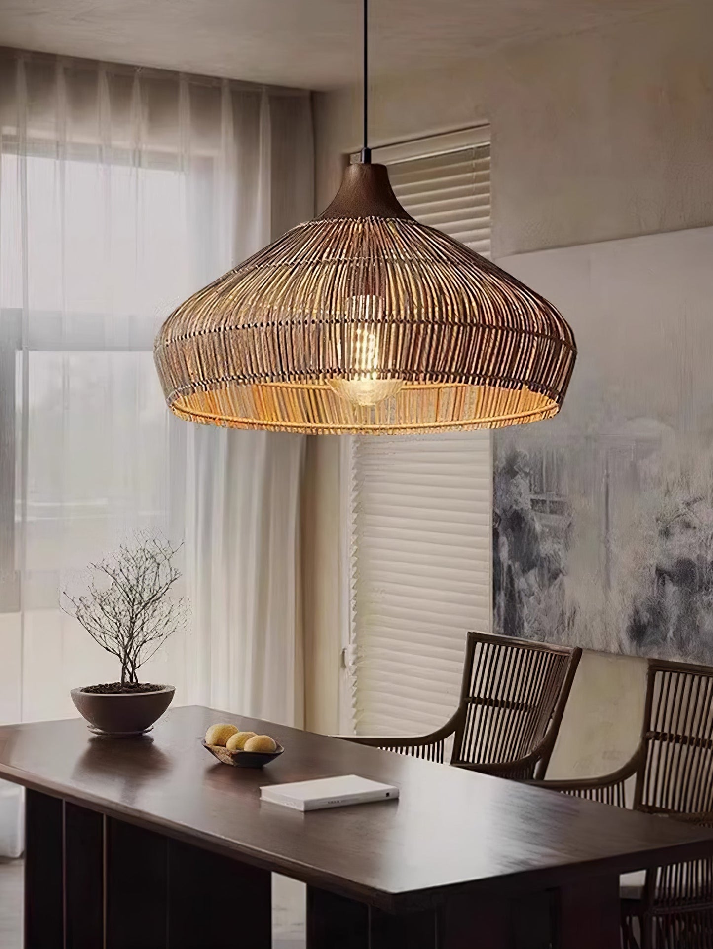 Wicker Rattan Drop light Pendant Light