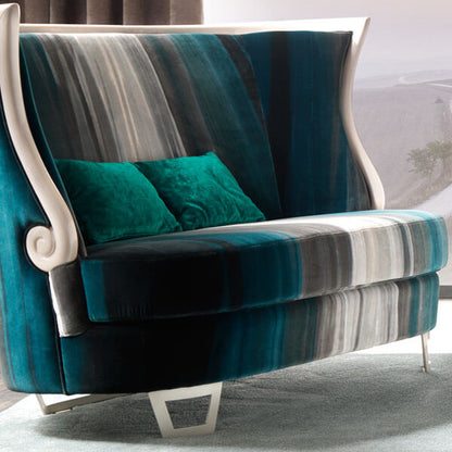 Contemporary Winged High Backed Two Seater Sofa