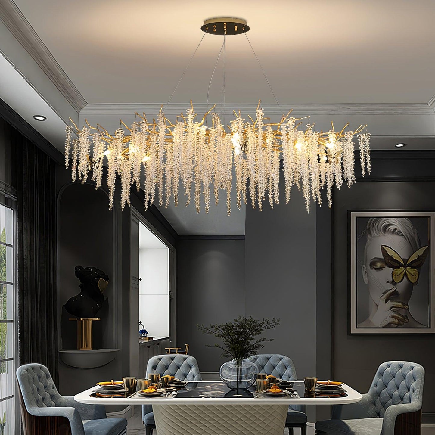 Wisteria Flower Crystal Pendant light Chandelier