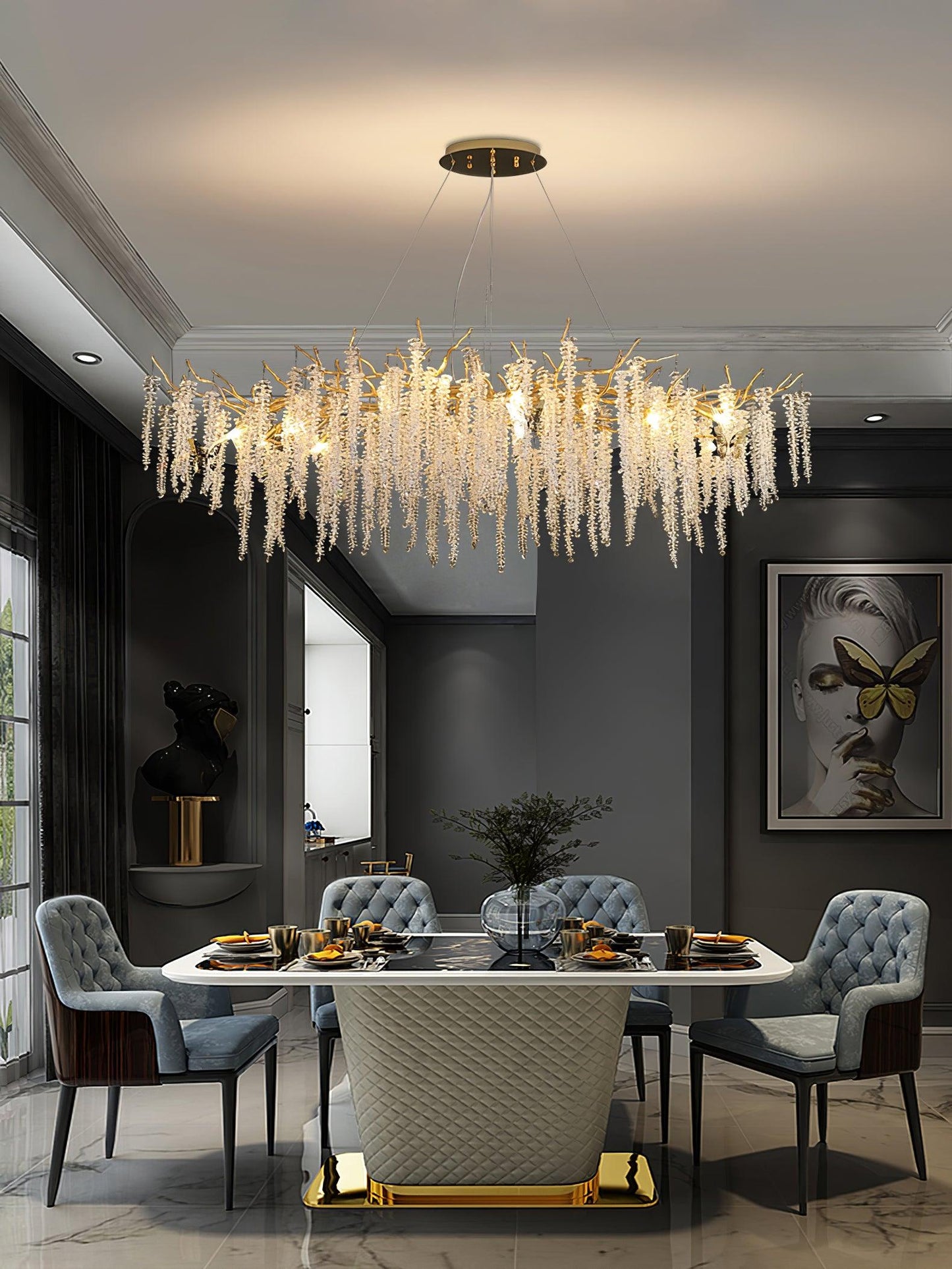 Wisteria Flower Crystal Pendant light Chandelier