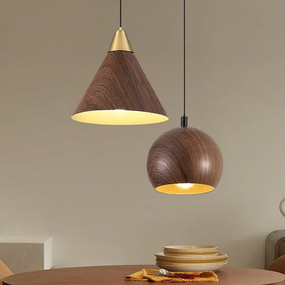 Wood Grain Droplight Pendant Lamp