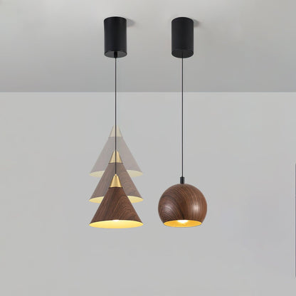 Wood Grain Droplight Pendant Lamp