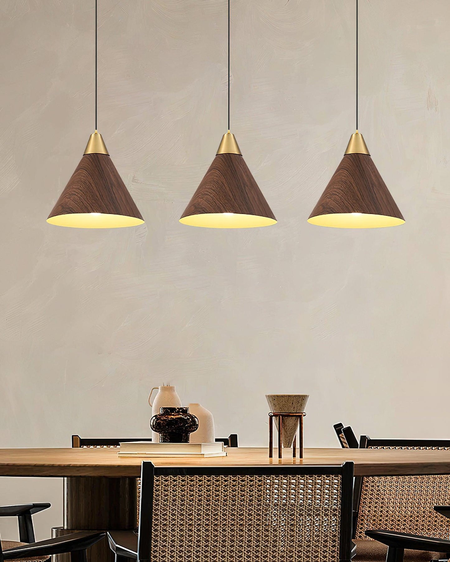 Wood Grain Droplight Pendant Lamp