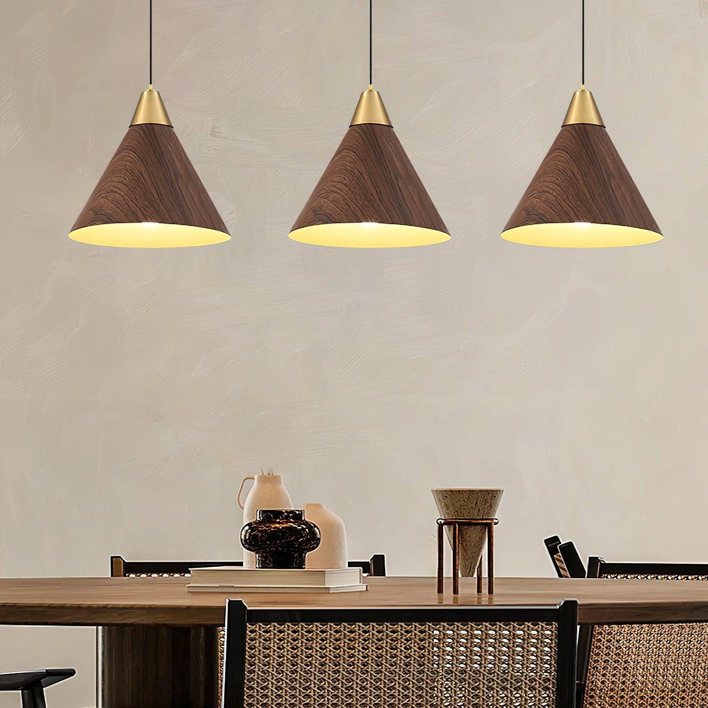 Wood Grain Droplight Pendant Lamp