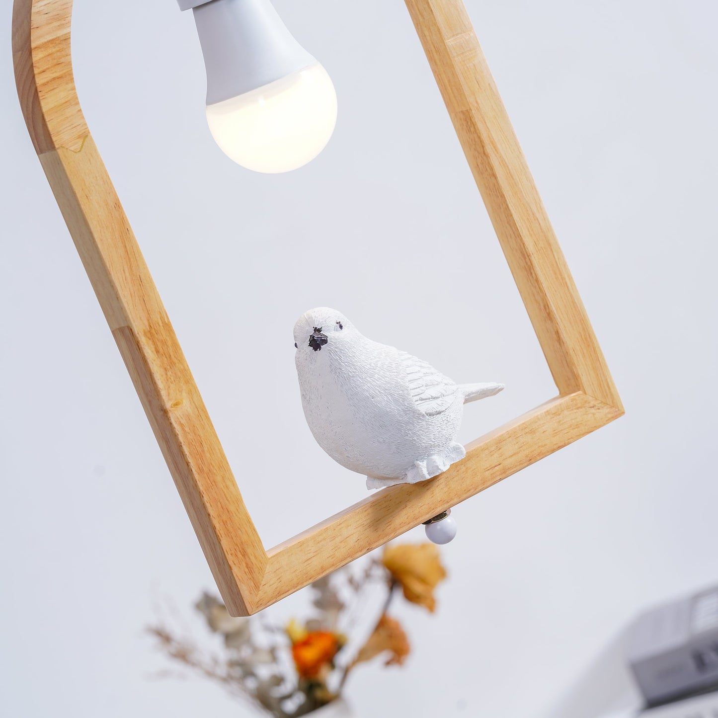 Wood Bird Resin Droplight Pendant Light