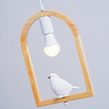 Wood Bird Resin Droplight Pendant Light