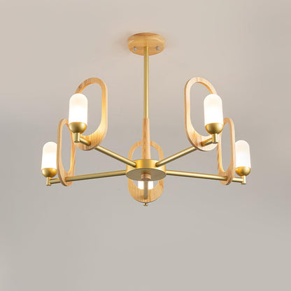 Wood Art Halo Candelabrum Chandelier