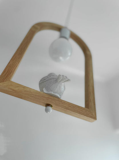 Wood Bird Resin Droplight Pendant Light