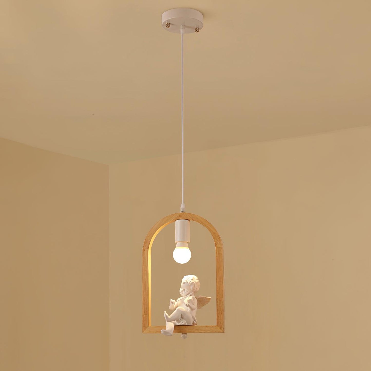 Wood Bird Resin Droplight Pendant Light