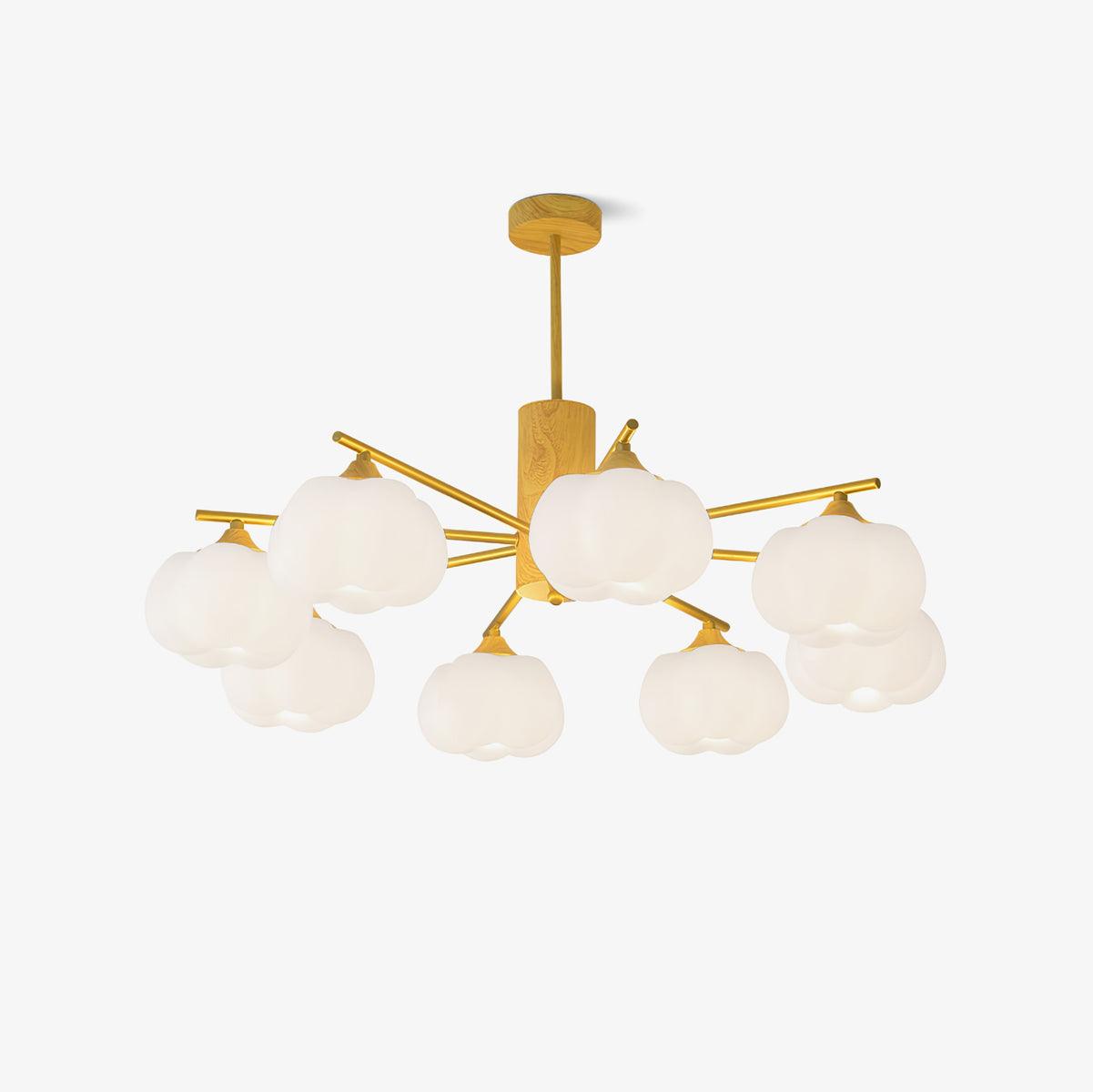 Wooden Cotton Balls Candelabrum Chandelier