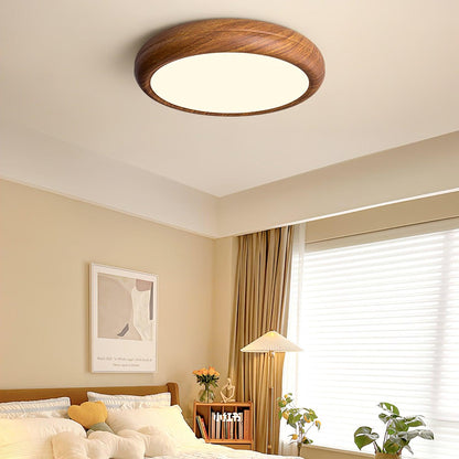 Wood Grain Round Overhead light Ceiling Lamp